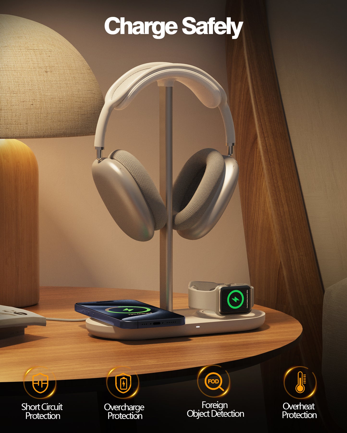 HiWe 3-in-1 Headphone Stand