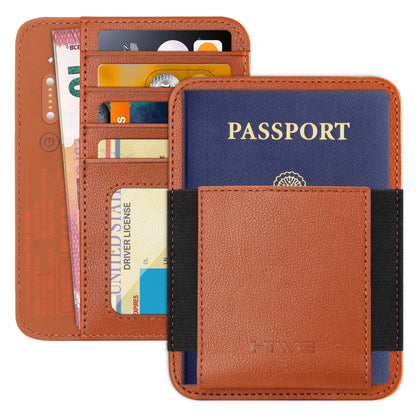 HiWe Passport Holder for Travel with Rechargeable Find My Tracker Built in