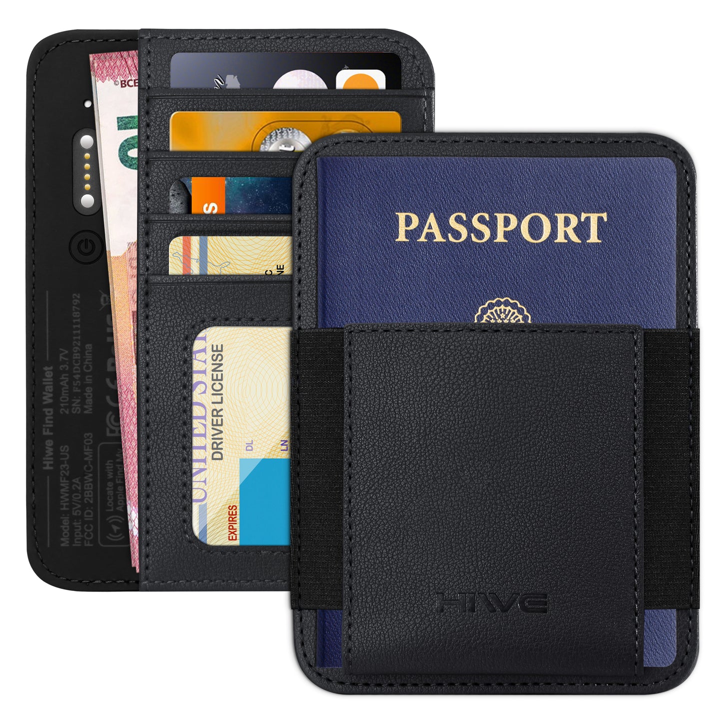 HiWe Passport Holder for Travel with Rechargeable Find My Tracker Built in
