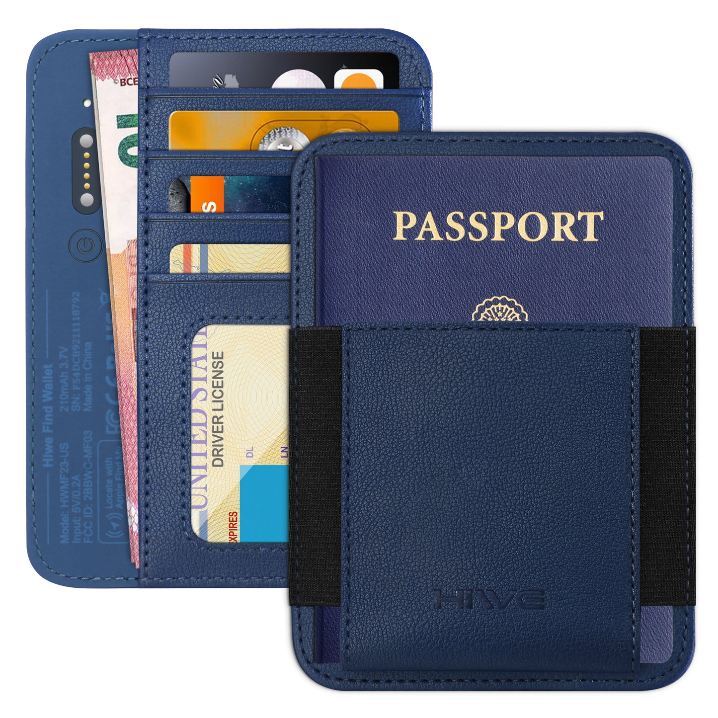 HiWe Passport Holder for Travel with Rechargeable Find My Tracker Built in