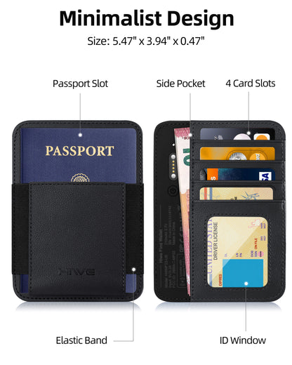 HiWe Passport Holder for Travel with Rechargeable Find My Tracker Built in