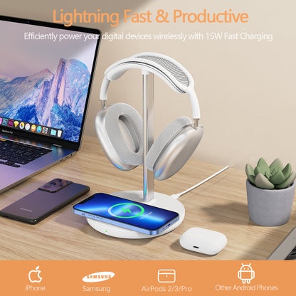 HIWE Headphone Stand with Wireless Charger