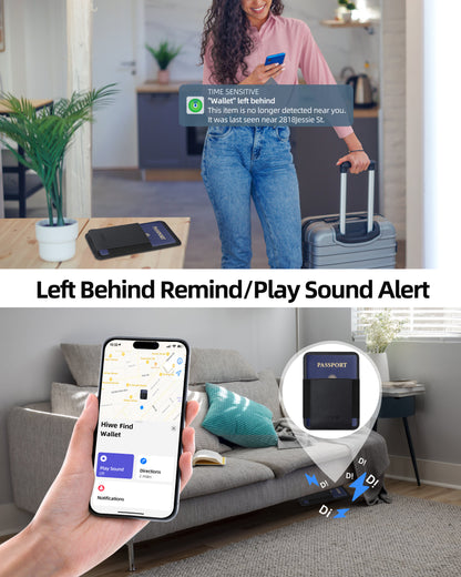 HiWe Passport Holder for Travel with Rechargeable Find My Tracker Built in